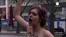 News  Femen activist arrested after throwing Molotov cocktail at Russian