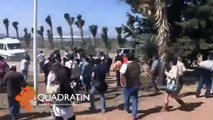 Miembros del CNTE agreden con piedras a Chuayffet