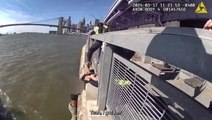 Woman attempting to jump into East River grabbed and saved by NYPD officers