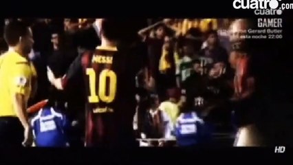 Abrazo de Messi con Cristiano Ronaldo en la final de la copa del Rey