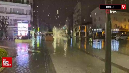 Mart ayında Bolu’da lapa lapa kar yağdı