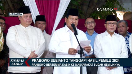 Detik-Detik Prabowo Subianto Tanggapi Pengumuman KPU: Terima Kasih Sudah Menggunakan Hak Pilih
