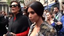 Kim Kardashian wears plunging dress for brunch with Kanye and baby North