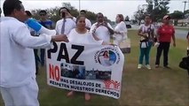 Manifestación durante la visita de Peña Nieto en Tampico Tamaulipas