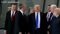 PRESIDENT DONALD TRUMP PUSHES NATO LEADER AT SUMMIT