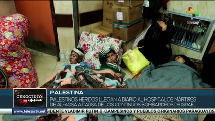 Palestinos heridos llegan a diario al hospital Mártires del Al-AQSA por bombardeos de Israel