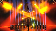 Americas Got Talent 2014  Valo  Bobby Husband Balances Wife as She Rides a Bike Upside Down