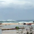 Mar enfurecido por la llegada del Huracán Odile a Baja California Sur