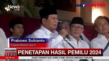 Télécharger la video: Ditetapkan Menang Pilpres 2024, Prabowo Subianto: Terima Kasih Rakyat Indonesia