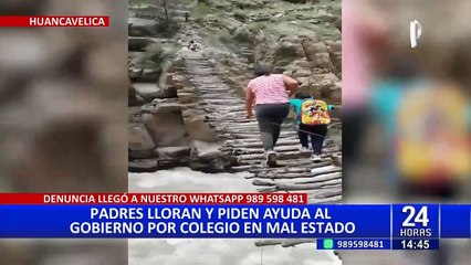Cañete: madre arriesga la vida de sus hijos tras cruzar puente colgante