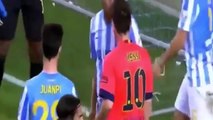 Malaga vs Barcelona 00  Jugador del Malaga ataca a Lionel Messi 24092014