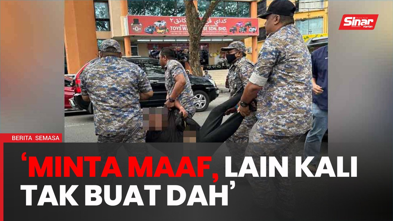 Pengemis bertongkat merayu minta dilepaskan