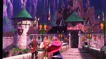 Disneyland: Frozen stage show projection effects in Let It Go finale with Elsa, Anna, Kristoff