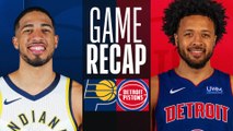 Game Recap: Pacers 122, Pistons 103