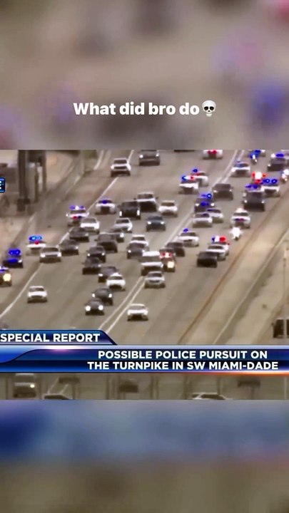 Etats-Unis: Regardez les images impressionnantes d'une dizaine de voitures de police poursuivant une camionette sur une autoroute à Miami - VIDEO