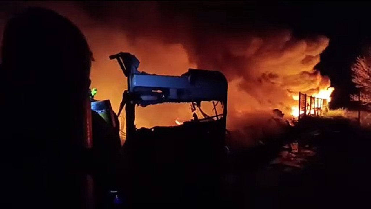 Les pompiers en intervention à Saint-Hippolyte (66)
