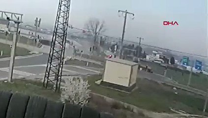 Tekirdağ'daki feci kaza kamerada