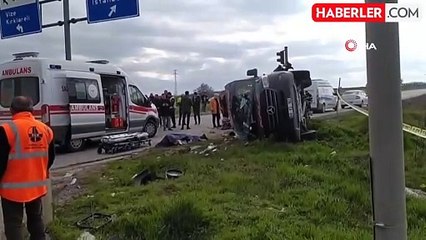 Tekirdağ'da tır, yolcu minibüsüne çarptı: 5 kişi öldü, 10 kişi yaralandı