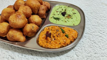 mysore bonda recipe with two amazing chutney's .