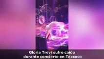Terrible caida de Gloria Trevi durante concierto en Texcoco