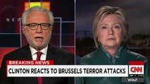 Endurecer la vigilancia después de los ataques de Bruselas: Hillary Clinton