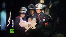 Dramático rescate de un bebé de los escombros en Japón tras el sismo