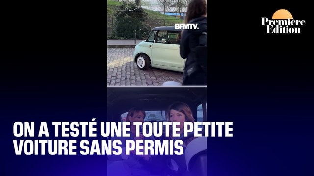 Voitures sans permis: l'équipe de Première édition a testé la Fiat Topolino devant les studios de BFMTV