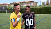 Neymar cara a cara con su doble de cera