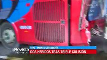 Choque múltiple en la autopista deja dos heridos y cuatro vehículos afectados