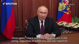 Putin Addresses Russian Public Following Presidential Election Results - Full Video