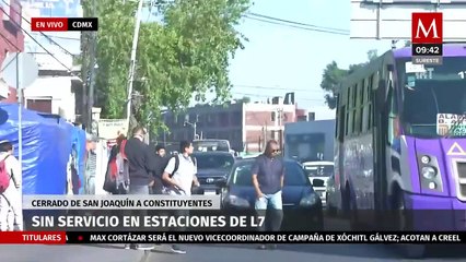 Caos en L7 del Metro, no hay servicio de San Joaquín a Constituyentes