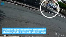 Novas imagens mostram estuprador abandonando o carro da vítima; veja