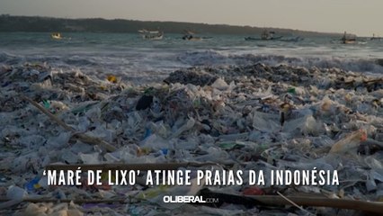 ‘Maré de lixo’ atinge praias da Indonésia