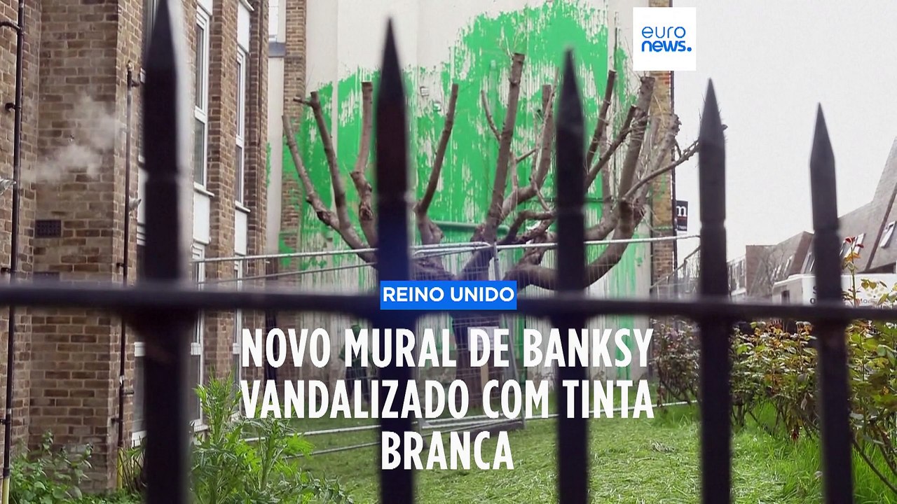 Novo mural de Banksy foi vandalizado com tinta branca