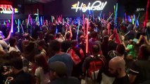 In Memory Of Carrie Fisher Fans Hold Up Lightsabers
