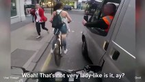 #VIRAL - Reacción de una ciclista cuando es acosada por un hombre en la calle