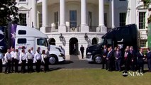 Donald Trump muestra sus habilidades en conducción de camiones
