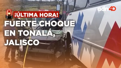 ¡última Hora! Fuerte choque entre un camión de pasajeros y un automóvil en Tonalá, Jalisco