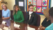 Melania Trump y la Reina Rania visitan una escuela