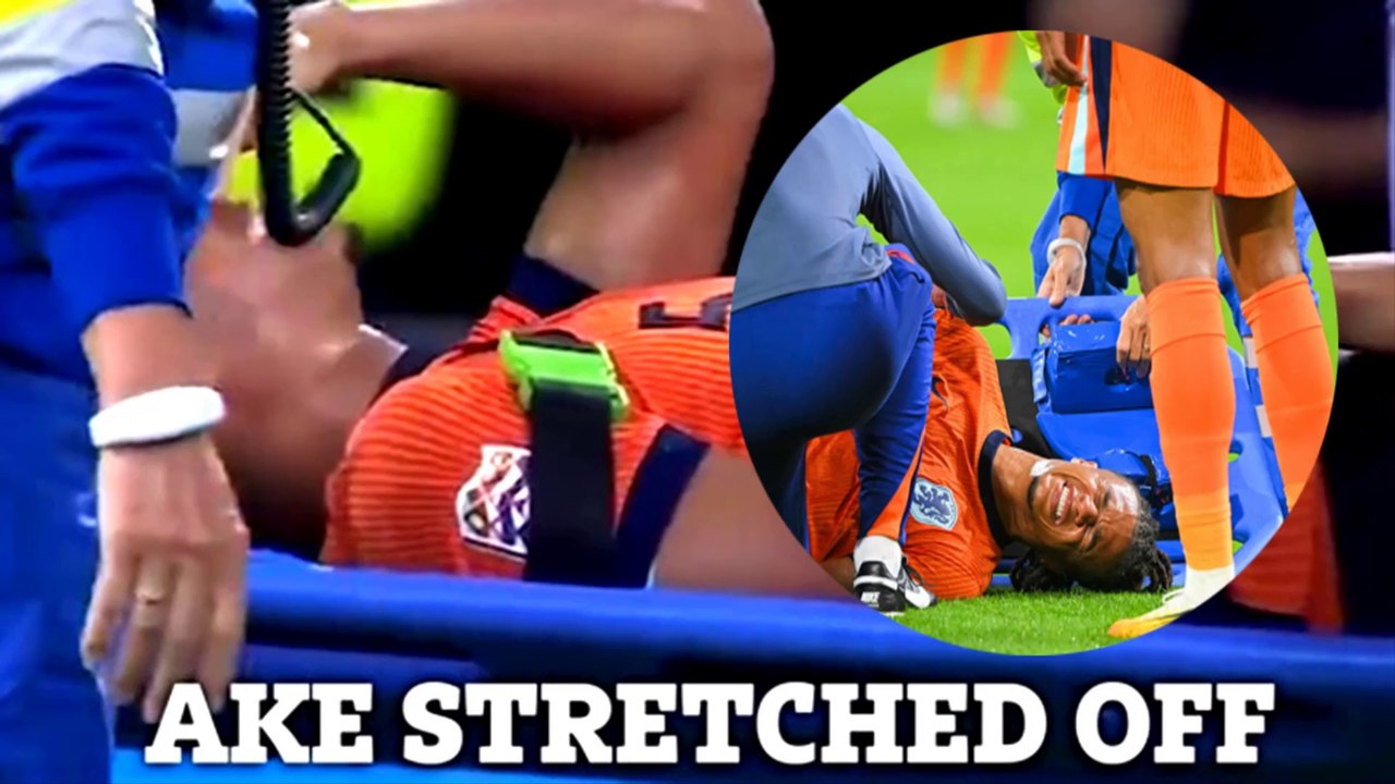 Nathan Ake looks on brink of tears as he’s stretchered off with horror injury before being replaced by Arsenal star
