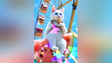 The cat is swimming in pool ..ai cat