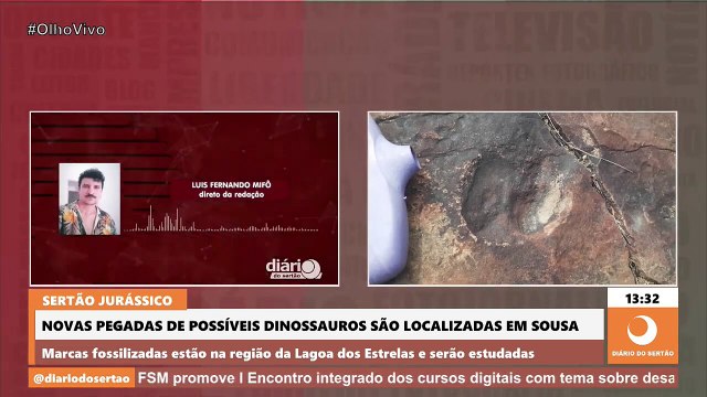 Historiador encontra pegadas de dinossauro inéditas em fazenda na zona rural de Sousa