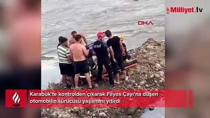 Otomobil çaya düştü, sürücü kurtarılamadı