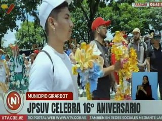 Juventud aragüeña conmemora los 16 años de creación de la JPSUV