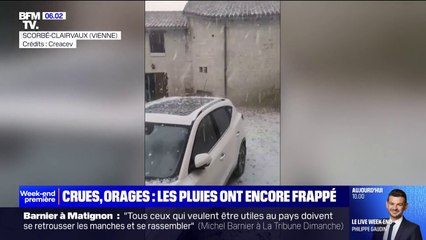 下载视频: Grêle, orages... De violentes intempéries ont provoqué d'importantes inondations dans plusieurs départements