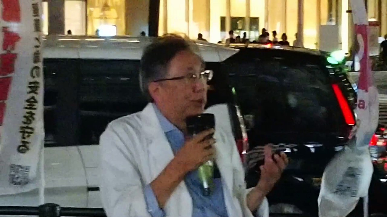 浅井富成医師⑥（中部有志医師の会代表・医師・プロレスラー「AEDマン」）2024年9月5日〜名古屋駅〜JRゲートタワー前