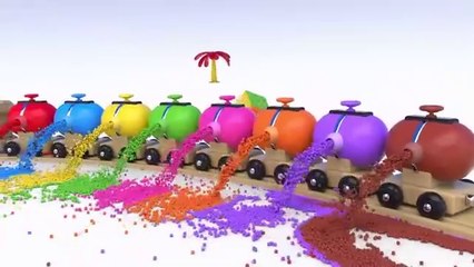 Colors with Preschool Toy Train and Color Balls - Shapes & Colors Collection for Children