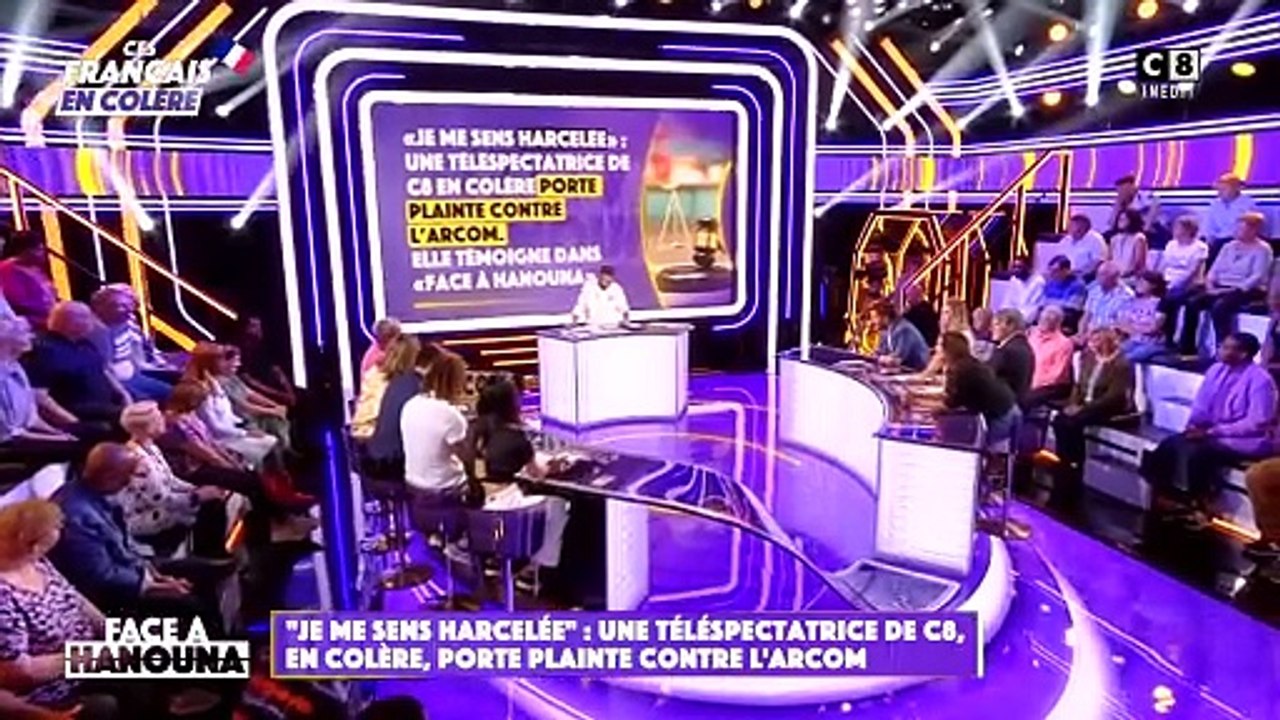 En colère, une téléspectatrice de C8 annonce avoir porté plainte contre l'Arcom dans "Face à Hanouna"