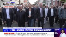 Marine Le Pen déambule dans les rues d'Hénin-Beaumont (Pas-de-Calais) avant de prononcer son discours de rentrée politique