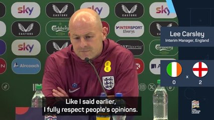 Carsley respects criticism over refusal to sing England's national anthem